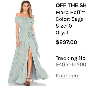Mara Hoffman Off-shoulder Maxi Dress in Sage
